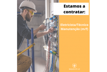 Recrutamento Eletricista/Técnico Manutenção (m/f)